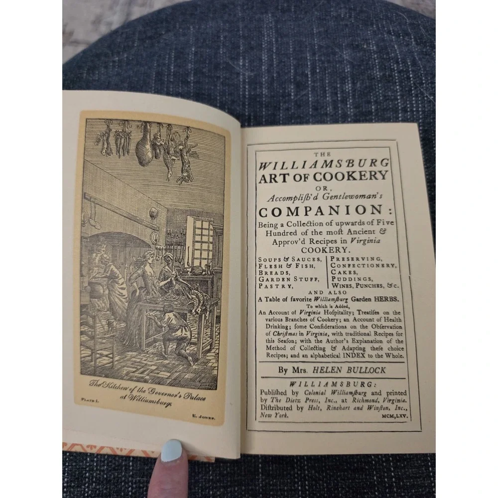 The Williamsburg Art of Cookery Facsimile Edition; 1938 10th Printing VERY GOOD‎